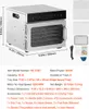 A stainless steel food dehydrator with dimensions and specifications listed below. Náhľad obrázku produktu