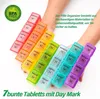 Tablettenbox voor 7 dagen, met grote compartimenten, zwart. Productafbeelding-voorbeeld 3