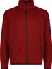 A red fleece jacket with black accents and zippers. Produktbild-Vorschau