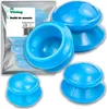 A set of blue massage cups is displayed on a white background, with packaging visible on the left. Náhľad obrázku produktu