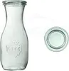 A clear glass bottle and its lid are shown against a white background. Náhled obrázku produktu