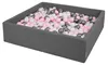 KiddyMoon Bällebad Kinder Quadrat 120x30cm mit 200 Bunte Produktbild-Vorschau 1
