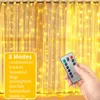 LED-Lichtvorhang 2x2 m, warmweiß, 200 LEDs, USB, 8 Modi Productafbeelding-voorbeeld