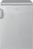 A front view of a silver refrigerator with a silver handle on the left side. Voir les images du produit