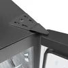 A close-up view of a metal bracket attached to the corner of a black appliance. Produktbild-Vorschau