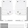 A set of hardware components for a DIY Murphy bed mechanism, including brackets, rods, and screws, laid out on a white background. Produktbild-Vorschau