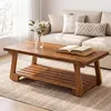 Salontafel van massief hout, 140 cm breed, bijzettafel met Productafbeelding-voorbeeld 7