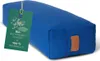 A blue yoga bolster with a green tag attached. Produktbild-Vorschau