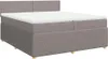 vidaXL Boxspringbett mit Matratze Taupe 200x200 cm Stoff Produktbild-Vorschau 3