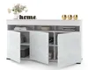 Große Kommode Fernsehschrank LUNA 3D Weiß Matt/Weiß Produktbild-Vorschau 3