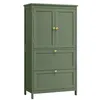 A green cabinet with two doors on top and two drawers below, set against a white background. Náhled obrázku produktu