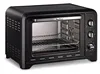 A studio shot of a black Moulinex oven. Voir les images du produit