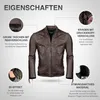 PAULGOS Veste en cuir pour hommes Veste en cuir véritable Voir les images du produit 5