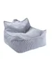 A light gray corduroy beanbag chair is shown against a white background.