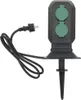 A black outdoor power outlet with a stake and a plug. Anteprima dell’immagine prodotto
