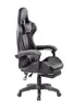 A black and gray gaming chair with a footrest, shown from a side angle against a white background. Produktbild-Vorschau