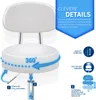 TRESKO Roller Stool White s opěradlem Pracovní stolička Náhled obrázku produktu 5
