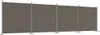 A long, neutral-colored fabric screen divided into four sections by thin metal poles, standing on a white background. Náhľad obrázku produktu