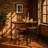 Set da bar Relaxdays, 3 pezzi, bancone con sgabelli, tavolo Anteprima dell’immagine prodotto 3
