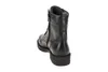 A black leather boot shown from the back on a white background. Produktbild-Vorschau