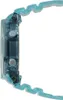 Side view of a blue digital watch with a wavy band. Produktbild-Vorschau