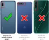 Three phone backs are shown, with checkmarks and crosses indicating compatibility. Anteprima dell’immagine prodotto