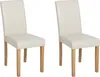 BELIANI Esszimmerstuhl 2er Set Beige Kunstleder Holzbeine Produktbild-Vorschau 1