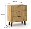 Komoda so šuplíkmi SITIVE SLIM - dub artisan / čierna Náhľad obrázku produktu 3