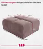 BroMARKT Samt Pouffe NUBES Sitzhocker Chromfüße 92x107x45cm Produktbild-Vorschau 6