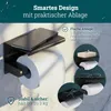 Toilettenpapierhalter mit Ablage, Edelstahl WC-Rollenhalter Produktbild-Vorschau 3