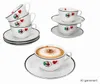 12tlg Cappuccinotassen Set Caffee Amore 200ml Herz-Dekor Produktbild-Vorschau 1