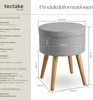 tectake® Sitzhocker mit Stauraum Yara in Leinenoptik Produktbild-Vorschau 5