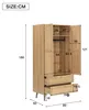 Kleiderschrank mit Rattan-Design 80x50x180cm aus MDF in Produktbild-Vorschau 2