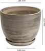 Keramický kvetináč okrúhly s podšálkou tmavosivý 19 cm Náhľad obrázku produktu 3
