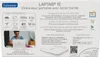 The image shows the packaging of a Lexibook Laptab 10, a portable computer with a touchscreen, featuring various specifications and content details. Produktbild-Vorschau