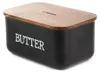 HOMLA AVILA schwarze Butterdose mit Akaziendeckel 15x10x7 Produktbild-Vorschau 4