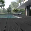 A modern outdoor living space with a swimming pool and a dark-colored composite deck. Produktbild-Vorschau