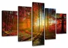 Visario Leinwandbild Herbstwald 160x80 cm – 5-teilig, Bild Produktbild-Vorschau 1