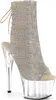 Pleaser ADORE-1018C-RS Plateau Stiefeletten Glitzer Silber Produktbild-Vorschau 1
