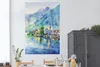 MuchoWow® Poster Gemälde - Ölfarbe - Haus - Berge - Wasser Produktbild-Vorschau 2