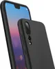 A black phone case is shown in front of a smartphone. Produktbild-Vorschau