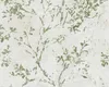 A close-up of a wallpaper pattern featuring green foliage on a textured off-white background. Produktbild-Vorschau