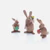 Osterdekoration Osterhasengruppe 3tlg. Bunt Höhe=5-8cm NEU Produktbild-Vorschau 2