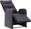 vidaXL Fauteuil de jardin avec coussin 2 pcs. Réglable Noir Voir les images du produit 5