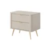 Nachttisch Lante, beige, 63,2 x 55,3 x 38 cm, geriffelte Produktbild-Vorschau 1