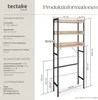 A diagram showing the dimensions of a tectake home bathroom shelf unit. Náhled obrázku produktu