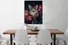 MuchoWow® Gerahmtes Poster Katze - Blumen - Tiere - Produktbild-Vorschau 2