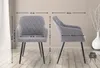 2er Set Esszimmerstuhl Shila Stoff grau Produktbild-Vorschau 2