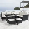 Juskys Polyrattan Lounge Manacor - Sofa, stolik, stołek i Podgląd zdjęcia produktu 10