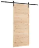 vidaXL Posuvné dveře přírodní 90 x 208 cm Masivní borové Náhled obrázku produktu 1